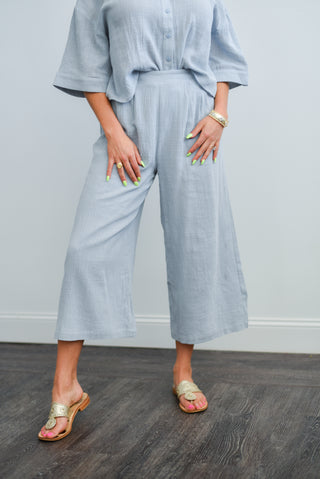 Bird Song Wide Leg Cropped Pants- Sadie & Sage