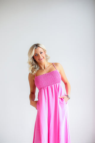 BEACHSIDE MIDI DRESS (HEARTBREAK PINK) -  Z SUPPLY