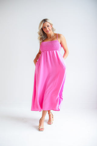 BEACHSIDE MIDI DRESS (HEARTBREAK PINK) -  Z SUPPLY