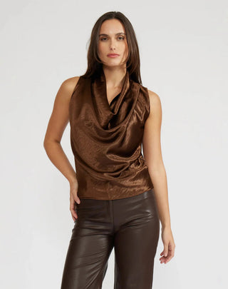 DOROTHY SATIN TOP (BRONZE) - LUCY PARIS