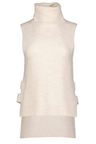 FRANKIE SLEEVELESS TURTLENECK (IVORY) - Bishop & Young
