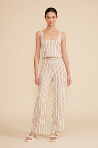 TAHITI KNIT PANT - TAN CREAM - Lucy Paris