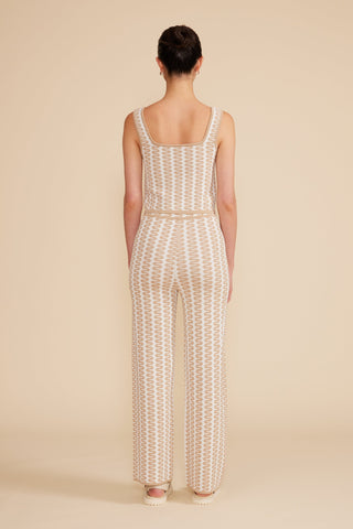 TAHITI KNIT PANT - TAN CREAM - Lucy Paris