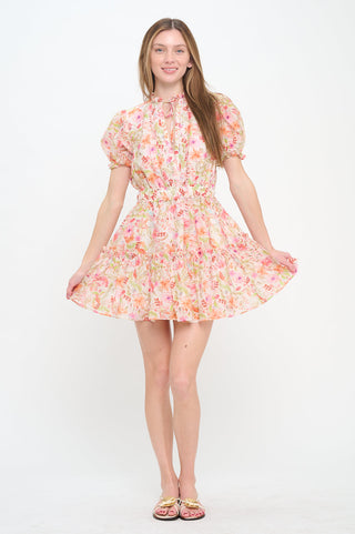 PEBBLE BLUSH GARDEN SHORT DRESS - MEET ME IN SANTORINI