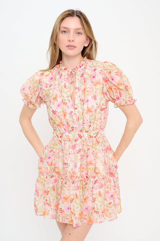PEBBLE BLUSH GARDEN SHORT DRESS - MEET ME IN SANTORINI