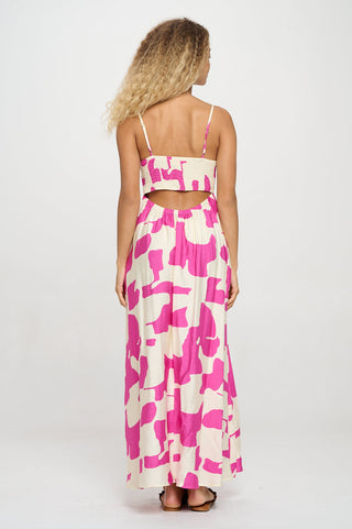 Fuchsia Wave Maxi Dress