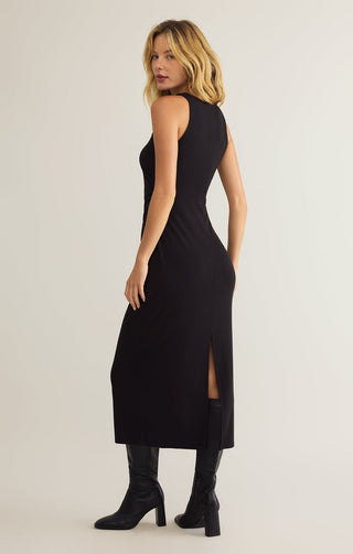ADISON RIB MIDI DRESS (BLACK) - Z SUPPLY