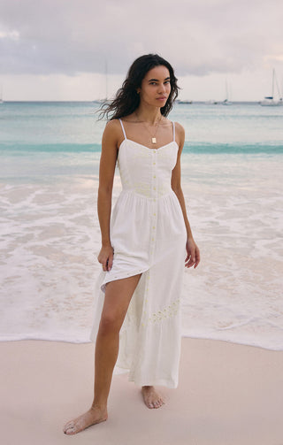 (MEDIUM) CITADELLE EMBROIDERED LINEN MAXI DRESS - Z SUPPLY