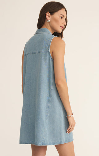 (MEDIUM) NEW LIGHT DENIM MINI DRESS - Z SUPPLY
