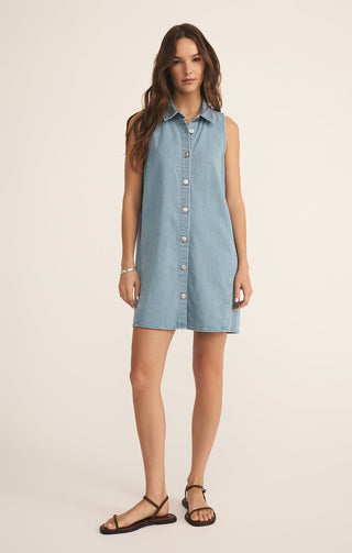 (MEDIUM) NEW LIGHT DENIM MINI DRESS - Z SUPPLY