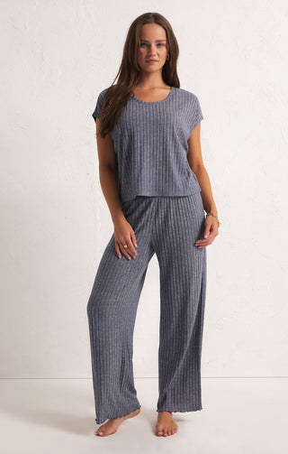 DAWN SMOCKED RIB PANT (DUSTY NAVY) - Z SUPPLY