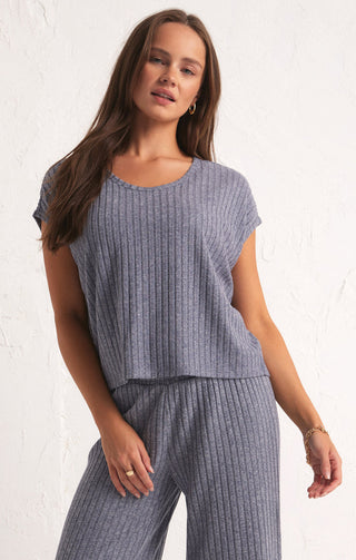 SHORELINE RIB TOP (DUSTY NAVY) - Z SUPPLY