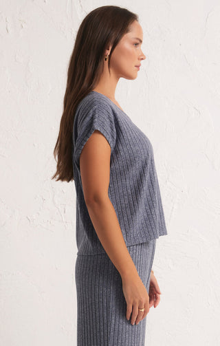 SHORELINE RIB TOP (DUSTY NAVY) - Z SUPPLY
