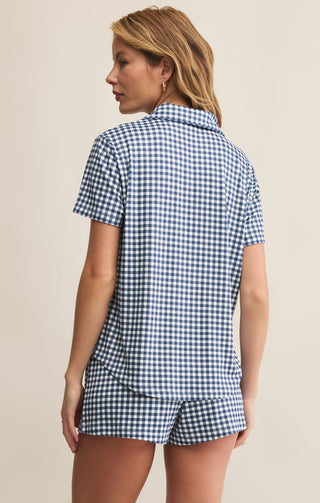 AMY GINGHAM TOP (YACHT BLUE) - Z SUPPLY