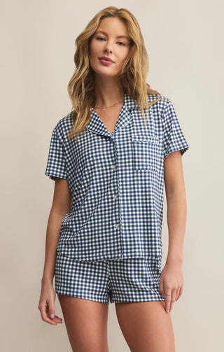 AMY GINGHAM TOP (YACHT BLUE) - Z SUPPLY