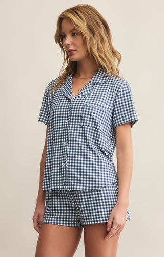 AMY GINGHAM TOP (YACHT BLUE) - Z SUPPLY