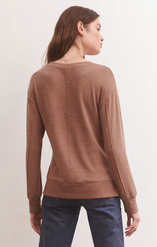 WILDER CLOUD V-NECK LONG SLEEVE TOP (PENNY) - Z SUPPLY