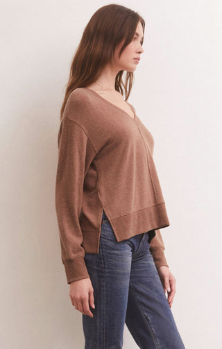 WILDER CLOUD V-NECK LONG SLEEVE TOP (PENNY) - Z SUPPLY