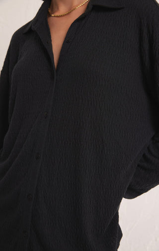 DAWSON PUCKER KNIT BUTTON UP SHIRT (BLACK) - Z SUPPLY