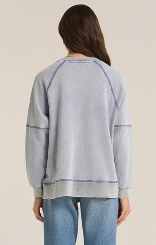 EASY V-NECK KNIT DENIM SWEATSHIRT - Z SUPPLY