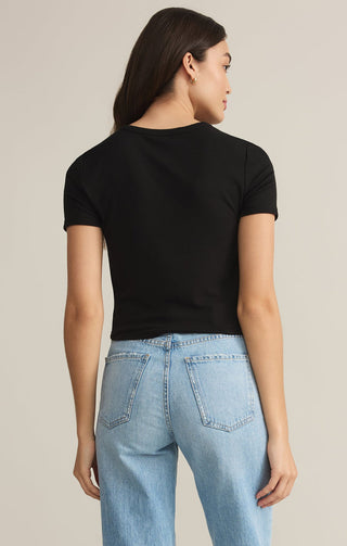 SECOND SKIN CREW TOP (BLACK) - Z SUPPLY