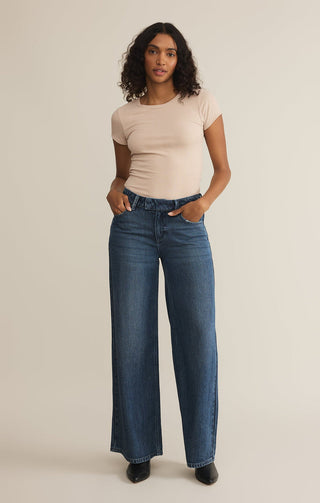 (MEDIUM) AVERY FITTED RIB TEE (PARCHMENT) - Z SUPPLY