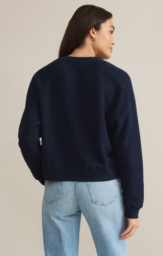 AVENUE V-NECK FLEECE SWEATSHIRT (ECLIPSE) - Z SUPPLY
