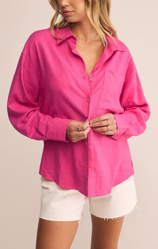 ALFIE LINEN BUTTON UP (ISLAND PINK) - Z SUPPLY