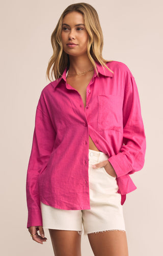 ALFIE LINEN BUTTON UP (ISLAND PINK) - Z SUPPLY