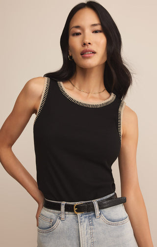 SOCIAL WHIPSTITCH TANK (BLACK) - Z SUPPLY