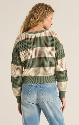 BROADBEACH STRIPE SWEATER (PALM GREEN) - Z SUPPLY