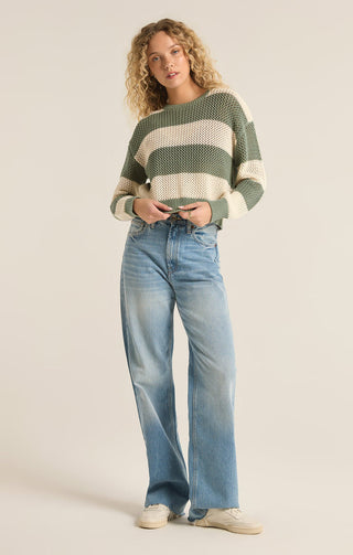 BROADBEACH STRIPE SWEATER (PALM GREEN) - Z SUPPLY