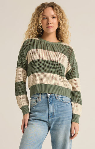 BROADBEACH STRIPE SWEATER (PALM GREEN) - Z SUPPLY