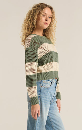BROADBEACH STRIPE SWEATER (PALM GREEN) - Z SUPPLY