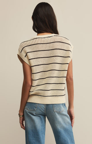 INES STRIPED CROCHET SWEATER TOP - Z SUPPLY