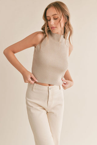 ERICA RIBBED TANK (LIGHT TAUPE)  - SADIE X SAGE