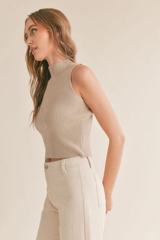 ERICA RIBBED TANK (LIGHT TAUPE)  - SADIE X SAGE