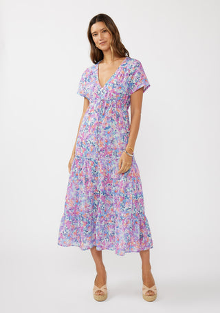 Floral Empire Button-Down Maxi Dress