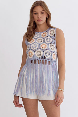 Crochet Festival Tank (Periwinkle)