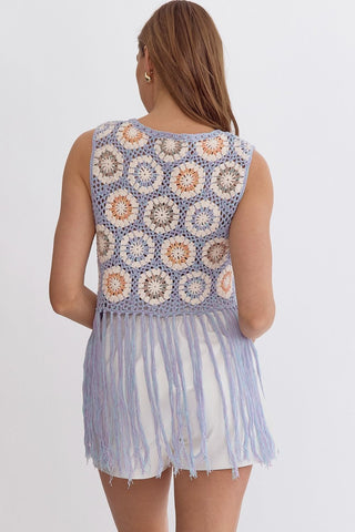 Crochet Festival Tank (Periwinkle)