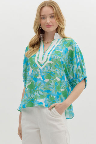 Sea Breeze Floral Tunic