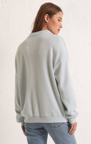 Nico Reverse Fleece Top (Pool Blue) - Z SUPPLY