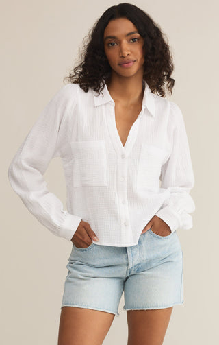 CAMPO BUTTON UP GAUZE (WHITE) - Z SUPPLY