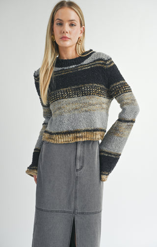 MILLIE MIXED YARN SWEATER