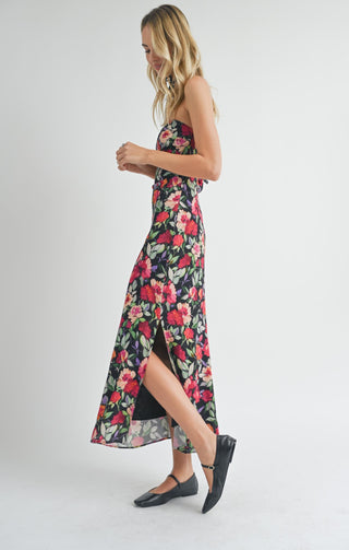 A NIGHT IN MIDI DRESS (BLACK) - SADIE SAGE