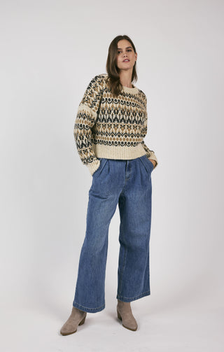 RURAL NORDIC PATTERN PULLOVER SWEATER