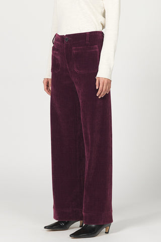 AUDREY WIDE LEG PANT CORDUROY (FIG) - DEAR JOHN