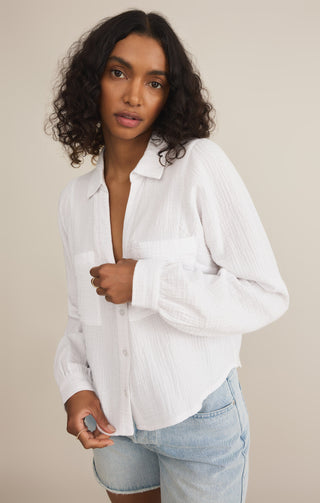 CAMPO BUTTON UP GAUZE (WHITE) - Z SUPPLY