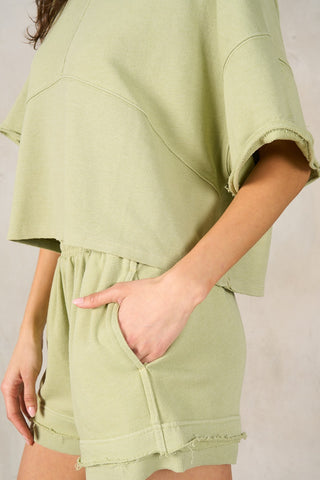 Boxy Half Sleeve Top Set With Shorts