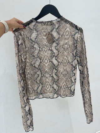 SNAKE MOCK NECK LONG SLEEVE TOP